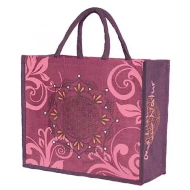 Jutetasche Blume des Lebens von The Spirit of OM fuchsia