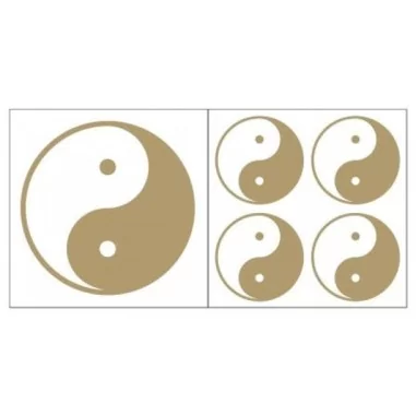 Yin Yang Aufkleber goldfarben