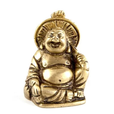 Happy Buddha 4,5cm Messing mit Hut