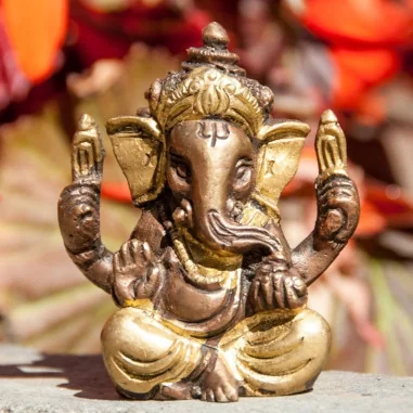 Ganesha 6cm Messing goldantik