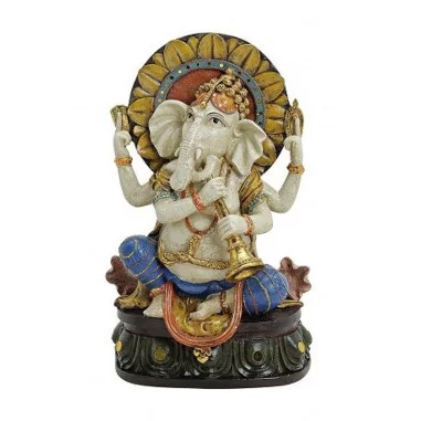 Ganesha Polyresin auf dem Thron 30cm