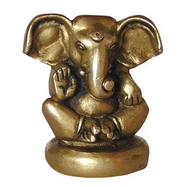 Ganesha 6cm Messing auf Sockel