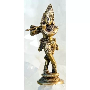 Krishna 12cm Messing