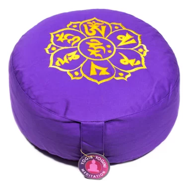 om mani pad me hum Meditations-Kissen - violett