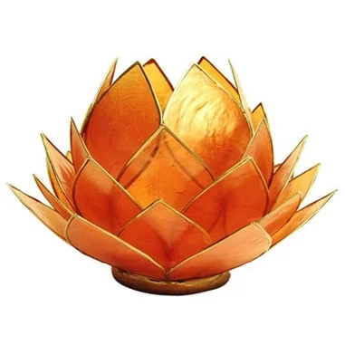 Teelichthalter Lotus orange