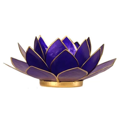 Teelichthalter Chakra Lotus gold indigo