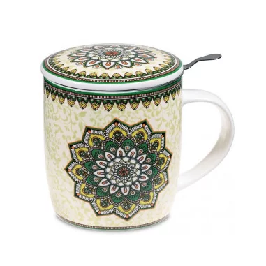 Teetasse Mandala grün Set