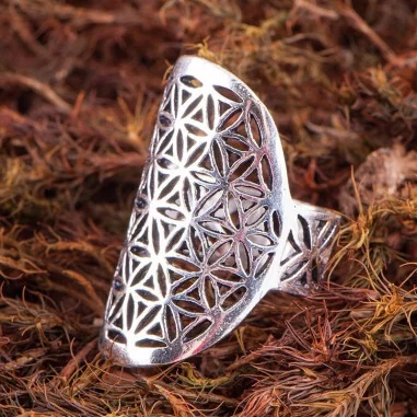 Blume des Lebens Ring Silber