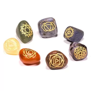 7 Chakra Trommelsteine - Set