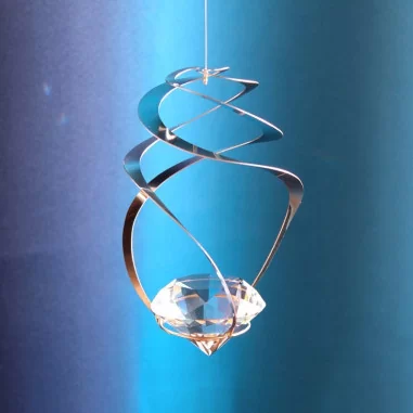 Windspiel Spirale Wirbel mit Glas-Diamanten