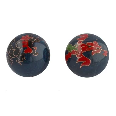 Qi Gong Kugeln 40mm Drache und Phoenix dunkelblau