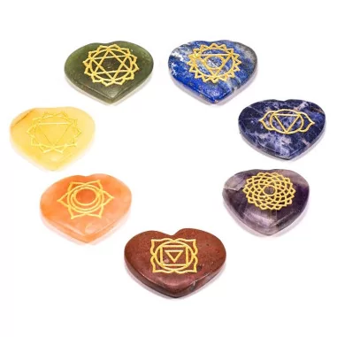 Chakra Edelstein Set Herzen