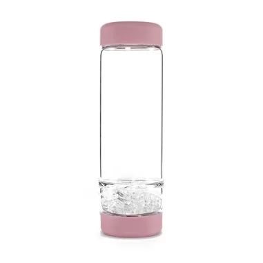 inu Trinkflasche Blossom Rose mit Bergkristall VitaJuwel