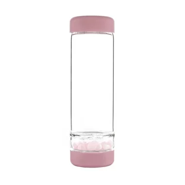 inu Trinkflasche Blossom Rose mit Rosenquarz VitaJuwel