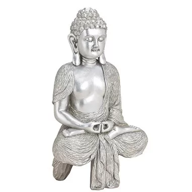 Buddha Figur schwebend silber 39 cm