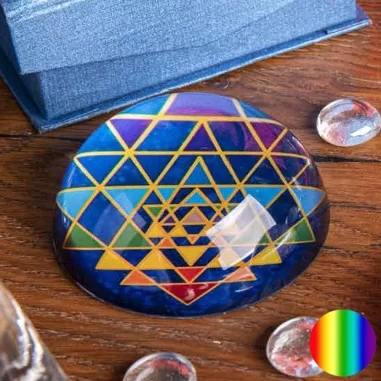 Kristallhalbkugel Sri Yantra