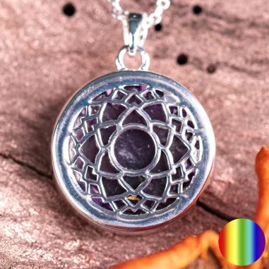 Kronen-Chakra Kette mit Amethyst