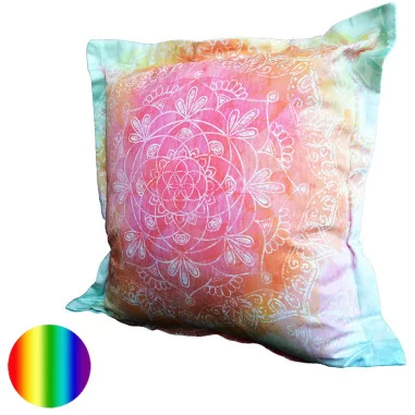 Faszination-Rainbow Kissen mit Füllung Blume des Lebens Spirit of OM