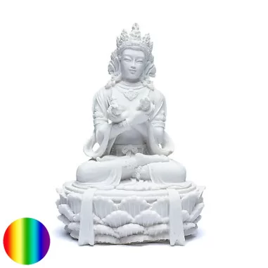 Buddha mit Dorje und Glocke weiss