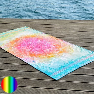 Spirit of Om Frotte - Strandtuch Faszination rainbow