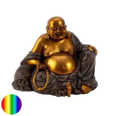 Happy Buddha Statue - gold-braun 17cm