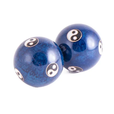 Qi Gong Kugeln 40mm Yin und Yang blau