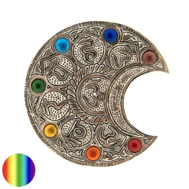 Weissmetallhalter Mond - Chakra Mantra