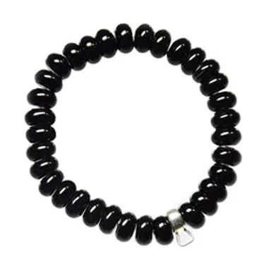 Onyx Armband mit Charmhalter